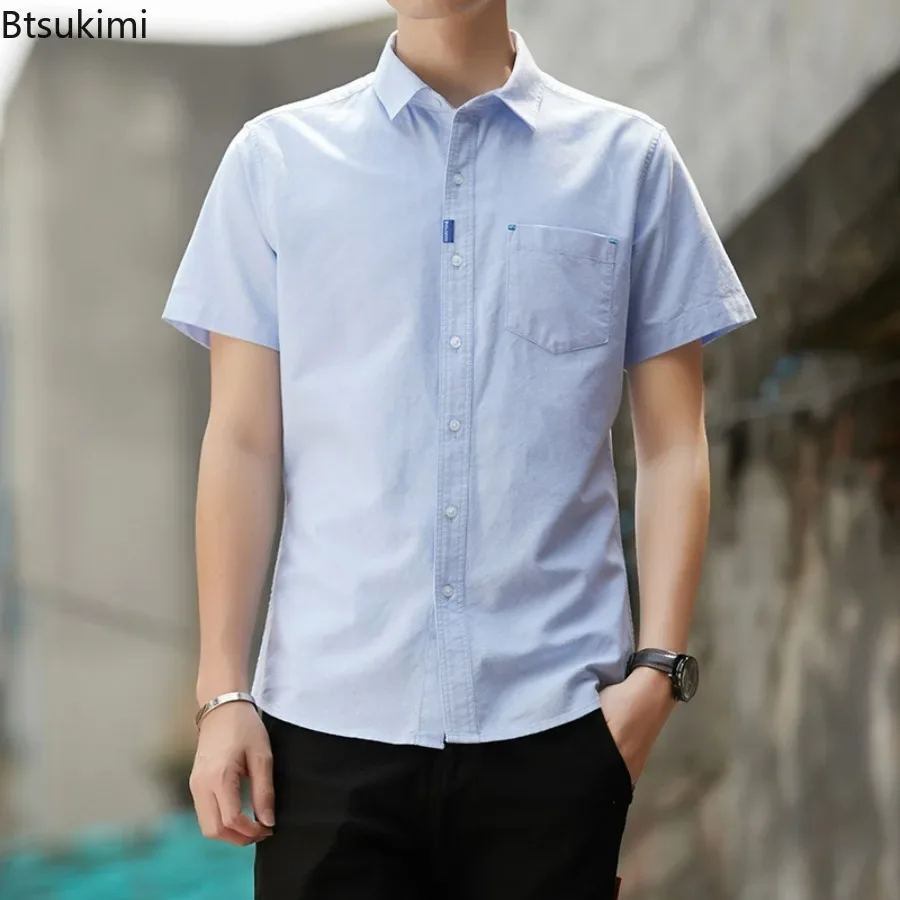 Oxford Cotton Casual Shirt Business - 2026 남성 캐주얼 100% 면 셔츠