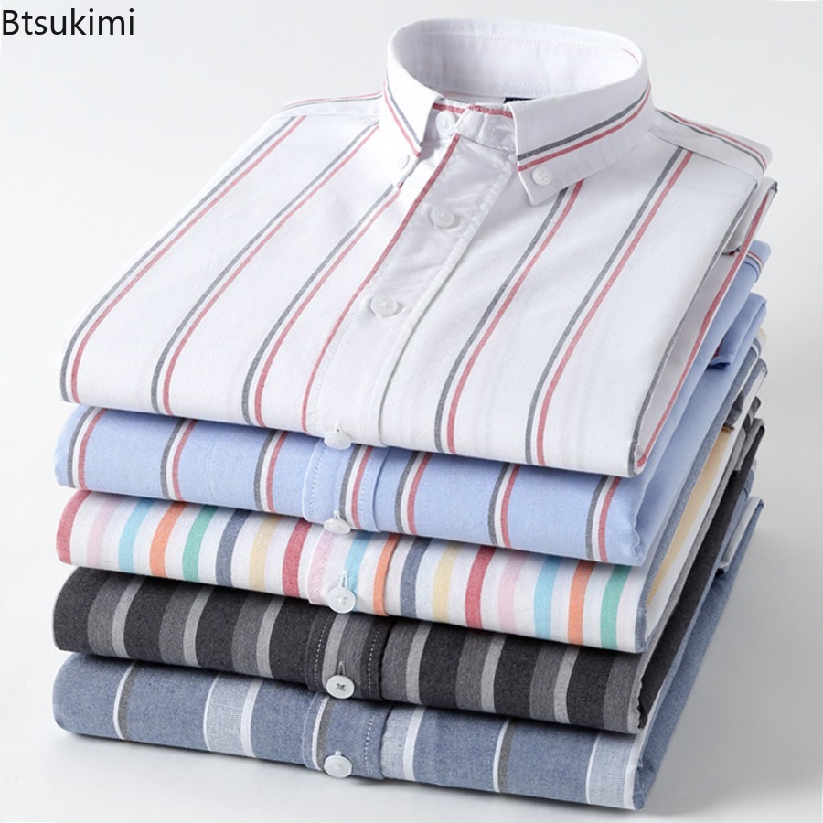 Oxford Cotton Casual Shirt Business - 고품질 100% 면 옥스포드 셔츠 남성용