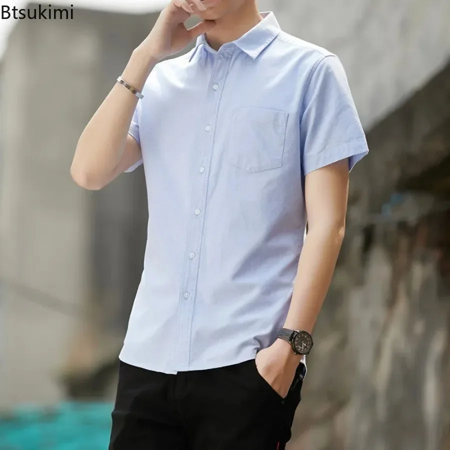 2026 남성 캐주얼 100% 면 셔츠 솔리드 한국 슬 - Oxford Cotton Casual Shirt Business 리뷰 및 가격