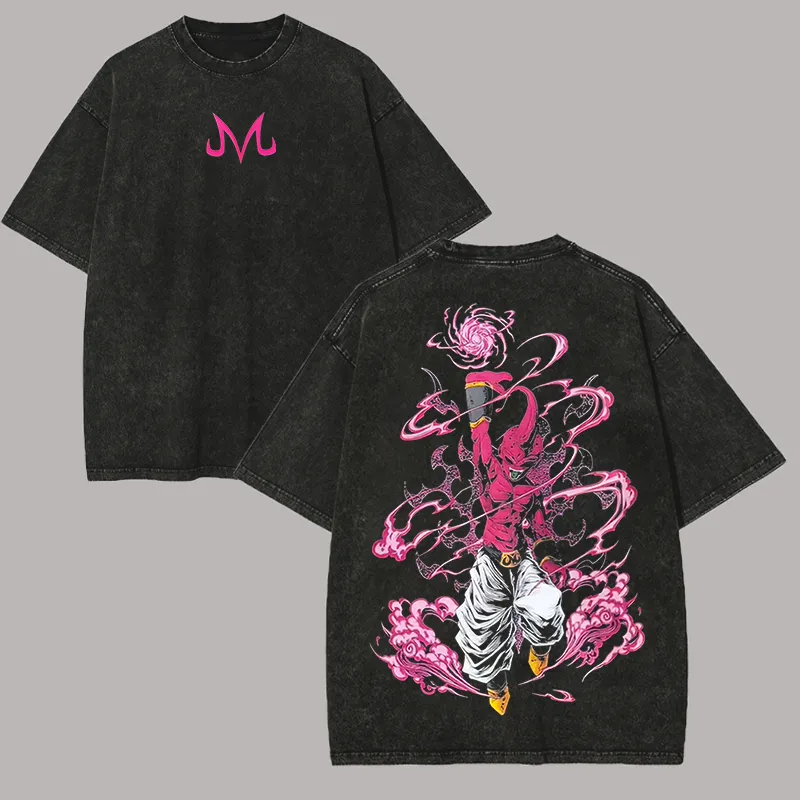 키드 부우 티셔츠 드래곤볼 Z 애니메이션 남성 빈티지  - Acid Wash Vintage Graphic T Shirt 리뷰 및 가격