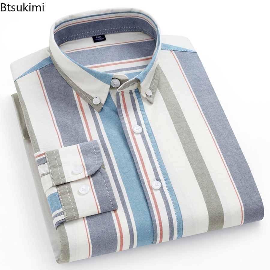 고품질 100% 면 옥스포드 셔츠 남성용 긴팔 캐주얼  - Oxford Cotton Casual Shirt Business 리뷰 및 가격