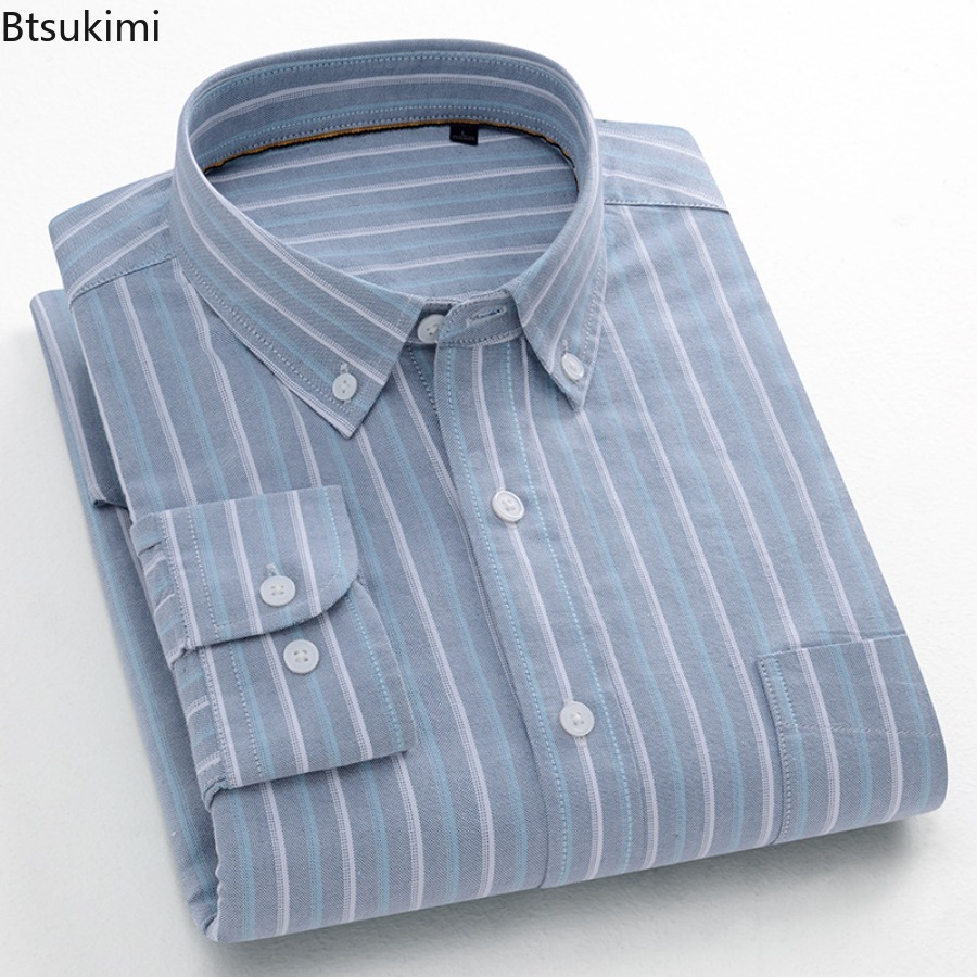 고품질 100% 면 옥스포드 셔츠 남성용 긴팔 캐주얼  - Oxford Cotton Casual Shirt Business 리뷰 및 가격